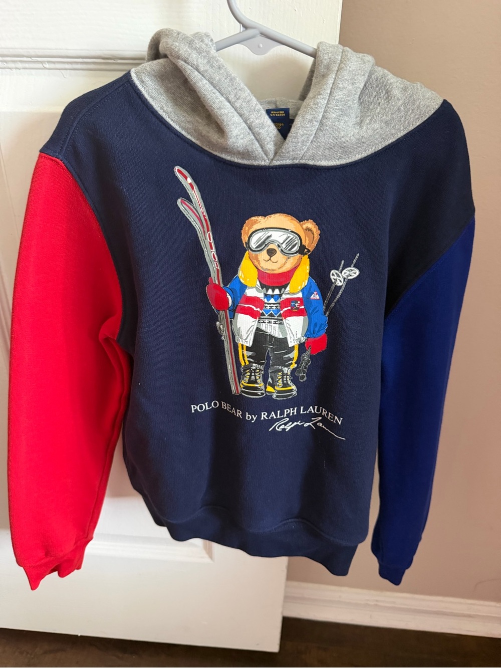 Polo by Ralph Lauren Navy Red Blue Polo Bear Crewneck Hoodie